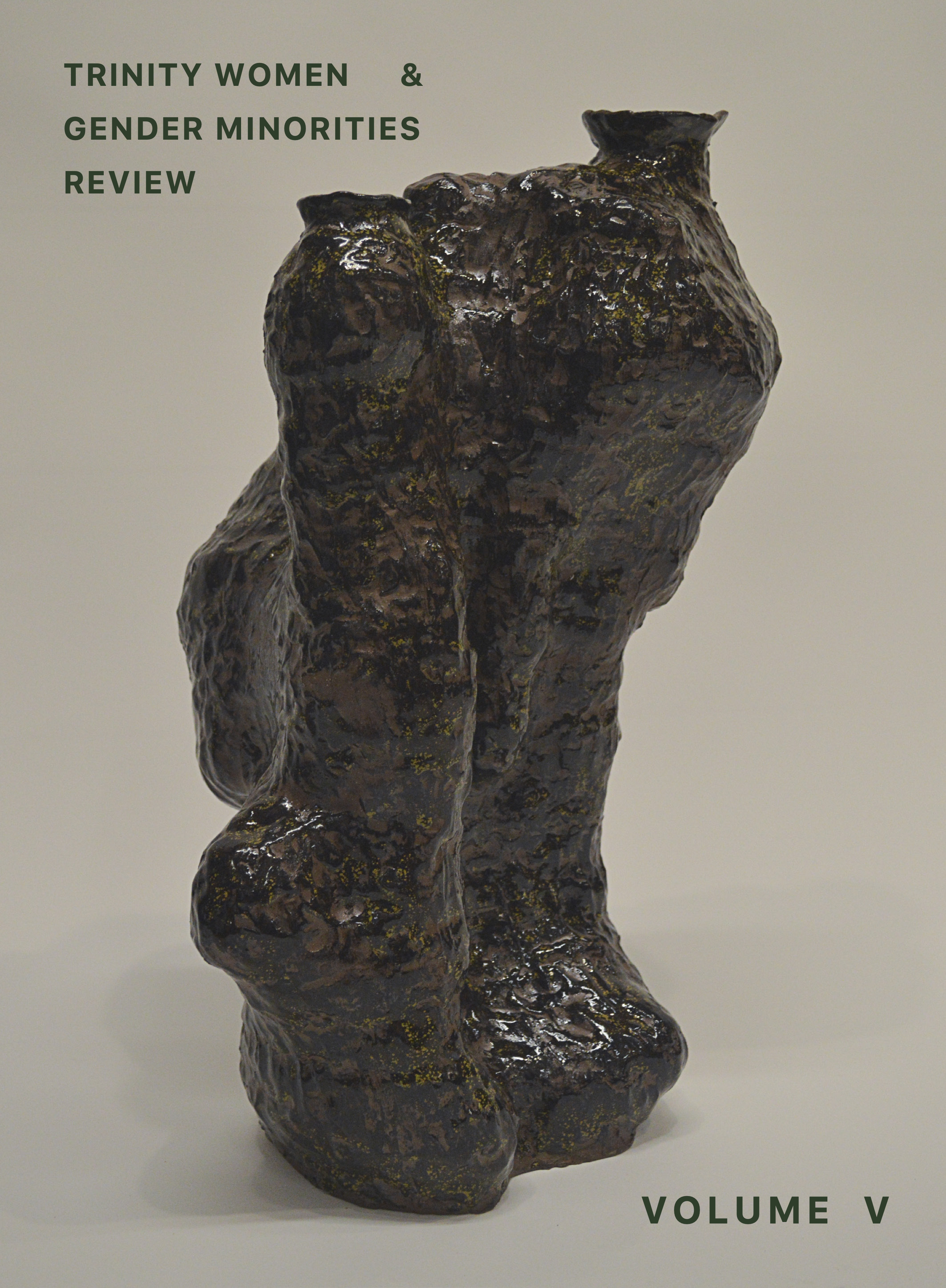 Cover art of Volume V by Eden Sanders; a sculpture of corporeal forms